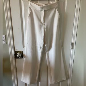 High Waist White Trousers